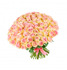 Букет из 101 нежно розовой розы