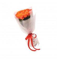 Букет из 21 оранжевой розы эквадор (70-80 см)