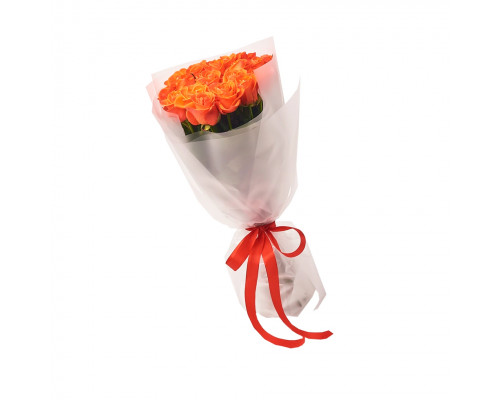 Букет из 21 оранжевой розы эквадор (70-80 см)