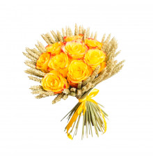 Букет из 11 желтых роз премиум (70-80 см)