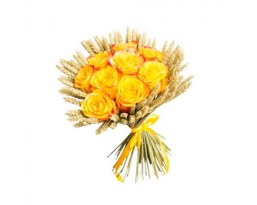 Букет из 11 желтых роз премиум (70-80 см)