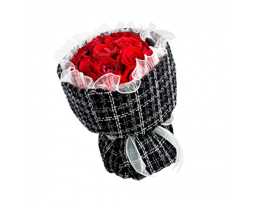 Букет из 35 красной розы россия (60-70 см)