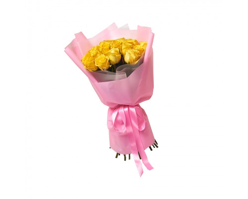 Букет из 21 желтой розы (60-70 см)