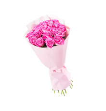 Букет из 21 розовой розы россия